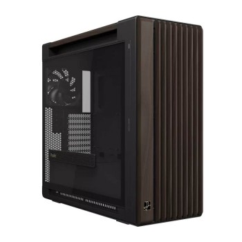 ASUS PC Case ProArt ATX Walnut Wood Front Panel Tempered Glass Side Panel 3x Pre-Installed Fans IR Dust Indicator Type-C PA602 Wood Edition Modern Black TG