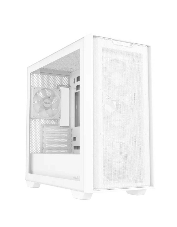 ASUS PC Case Gaming mATX Mesh Front Panel Tempered Glass Side Window 4x Pre-Installed ARGB Fans A21 PLUS White ASUS PC Case Gaming mATX Mesh Front Panel Tempered Glass Side Window 4x Pre-Installed ARGB Fans A21 PLUS White