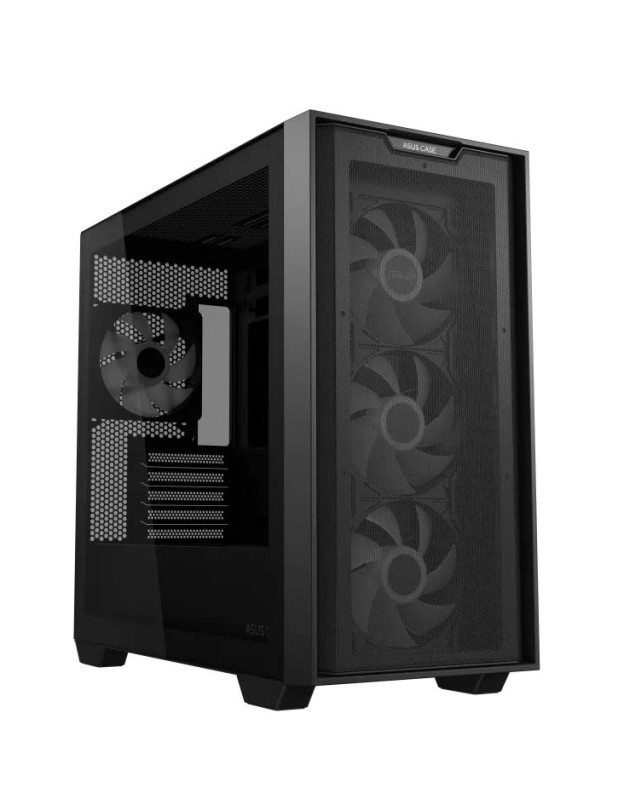 ASUS PC Case Gaming mATX Mesh Front Panel Tempered Glass Side Window 4x Pre-Installed ARGB Fans A21 PLUS Black