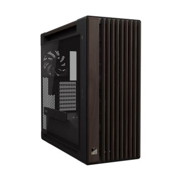 ASUS PC Case ProArt ATX Walnut Wood Front Panel Tempered Glass Side Panel 3x Pre-Installed Fans IR Dust Indicator Type-C PA602 Wood Edition Modern Black TG
