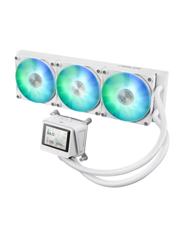 ASUS CPU Liquid Cooler MAX Gaming Triple Daisy-Chained Fans 2.4" IPS Display LC 360 ARGB LCD White ASUS CPU Liquid Cooler MAX Gaming Triple Daisy-Chained Fans 2.4" IPS Display LC 360 ARGB LCD White