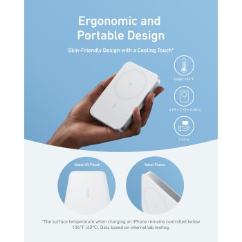 Anker Mobile Powerbank Wireless 10000 15W Ultra Slim Qi2 MagGo White