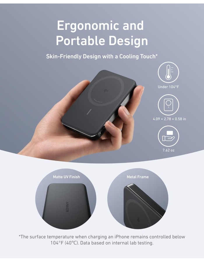 Anker Mobile Powerbank Wireless 10000 15W Ultra Slim Qi2 MagGo Black Anker Mobile Powerbank Wireless 10000 15W Ultra Slim Qi2 MagGo Black