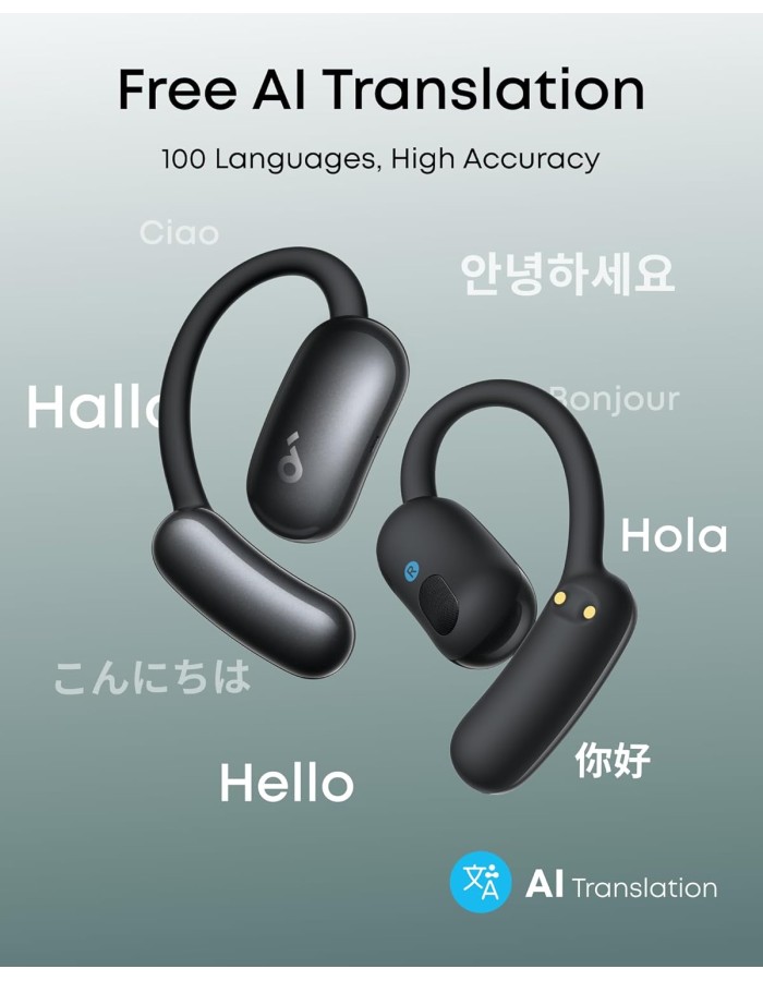 Anker Soundcore TWS Earphones Open Air AeroFit 2 AI Assistant, Hi-Res, 35H Playtime, Black Anker Soundcore TWS Earphones Open Air AeroFit 2 AI Assistant, Hi-Res, 35H Playtime, Black