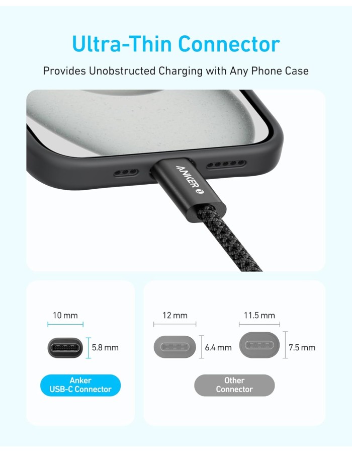 Anker Mobile Cable USB-C to USB-C 240W 1.0m White Anker Mobile Cable USB-C to USB-C 240W 1.0m White
