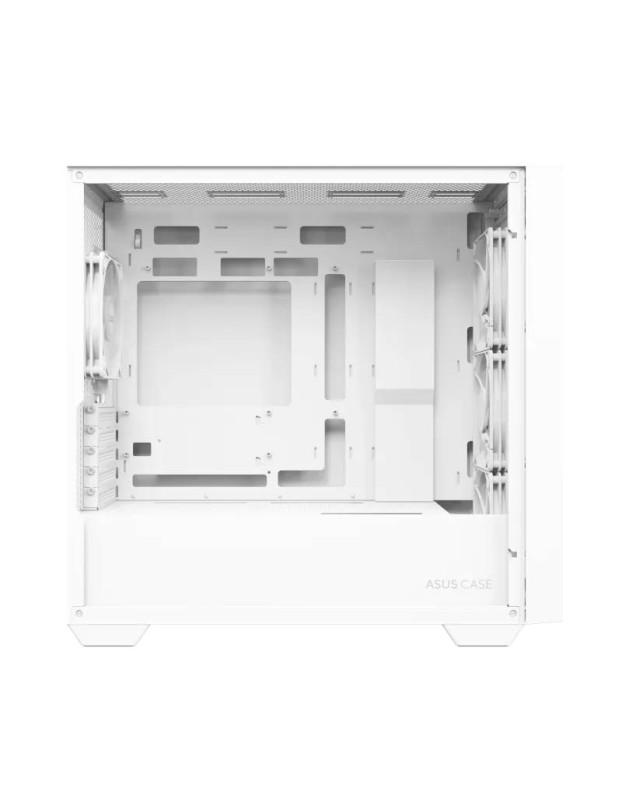 ASUS PC Case Gaming mATX Mesh Front Panel Tempered Glass Side Window 4x Pre-Installed ARGB Fans A21 PLUS White ASUS PC Case Gaming mATX Mesh Front Panel Tempered Glass Side Window 4x Pre-Installed ARGB Fans A21 PLUS White