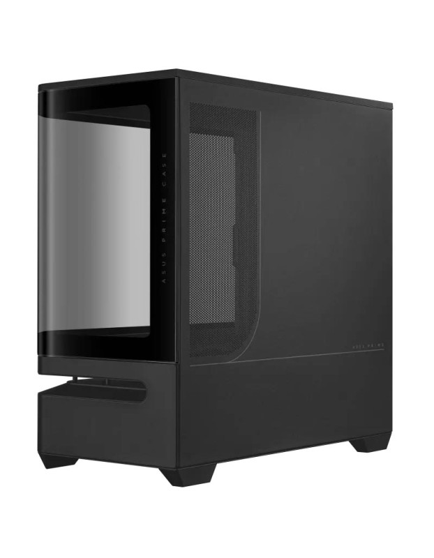 ASUS PC Case Prime mATX Panoramic Curved Tempered Glass Panels Aura Sync Light Band 3x Pre-Installed Fans USB-C AP202 ARGB Black ASUS PC Case Prime mATX Panoramic Curved Tempered Glass Panels Aura Sync Light Band 3x Pre-Installed Fans USB-C AP202 ARGB Black