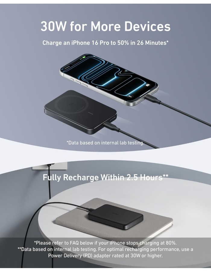 Anker Mobile Powerbank Wireless 10000 15W Ultra Slim Qi2 MagGo Black Anker Mobile Powerbank Wireless 10000 15W Ultra Slim Qi2 MagGo Black