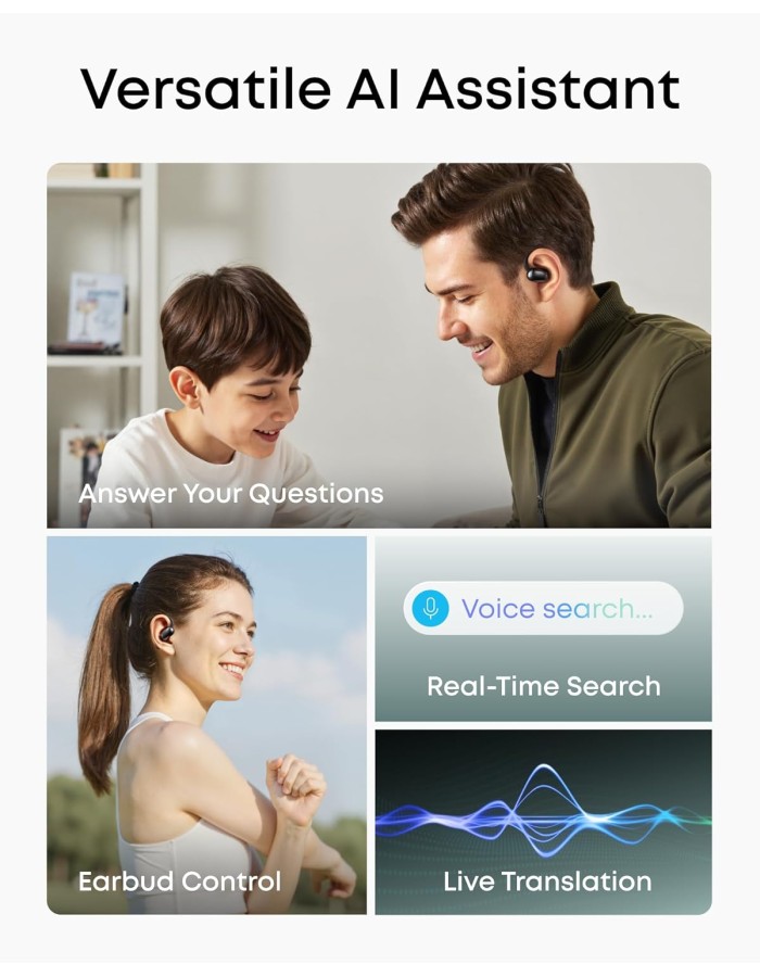 Anker Soundcore TWS Earphones Open Air AeroFit 2 AI Assistant, Hi-Res, 35H Playtime, Black Anker Soundcore TWS Earphones Open Air AeroFit 2 AI Assistant, Hi-Res, 35H Playtime, Black