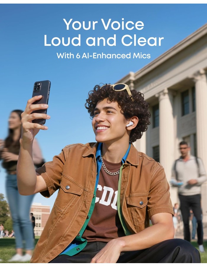 Anker Soundcore TWS Earphones R60i NC HiRes Audio , Translation Earbuds, 50H Playtime White