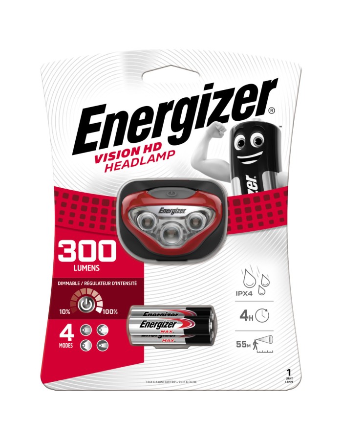 Energizer Light Headlight 300 Lumens & 4 Hrs (3xAAA) Vision HD