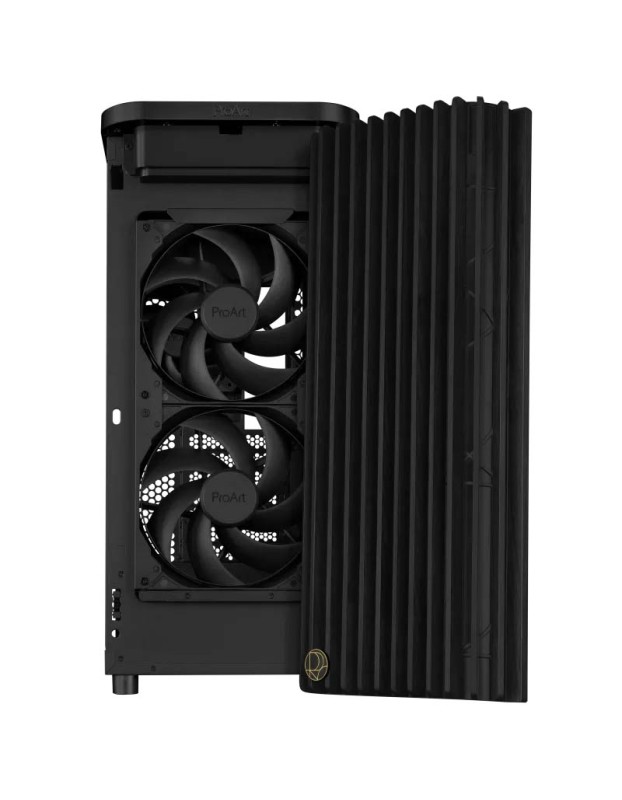 ASUS PC Case ProArt ATX Ash Wood Front Panel Tempered Glass Side Panel 3x Pre-Installed Fans Type-C PA401 Wood Edition Black TG