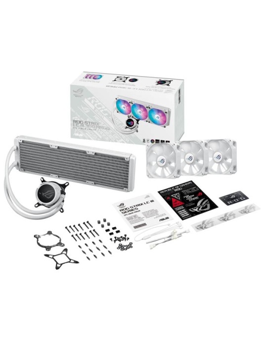 ASUS CPU Liquid Cooler ROG Strix Triple Premium ARGB GEN2 Fans Asetek Gen7 v2 Pump  2.1" IPS LCD Display LC III 360 ARGB LCD White
