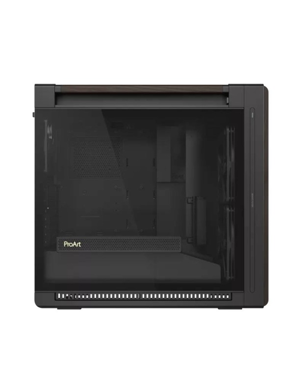 ASUS PC Case ProArt ATX Walnut Wood Front Panel Tempered Glass Side Panel 3x Pre-Installed Fans IR Dust Indicator Type-C PA602 Wood Edition Modern Black TG ASUS PC Case ProArt ATX Walnut Wood Front Panel Tempered Glass Side Panel 3x Pre-Installed Fans IR Dust Indicator Type-C PA602 Wood Edition Modern Black TG