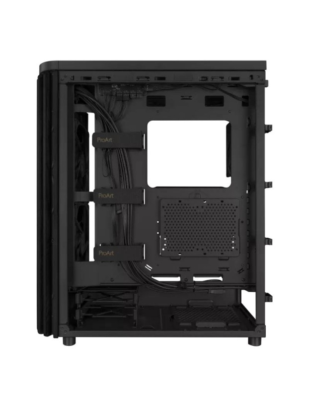 ASUS PC Case ProArt ATX Ash Wood Front Panel Tempered Glass Side Panel 3x Pre-Installed Fans Type-C PA401 Wood Edition Black TG