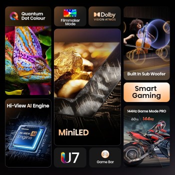 Hisense 50U7Q 50'' 4K Smart QLED MINI LED 144hz TV