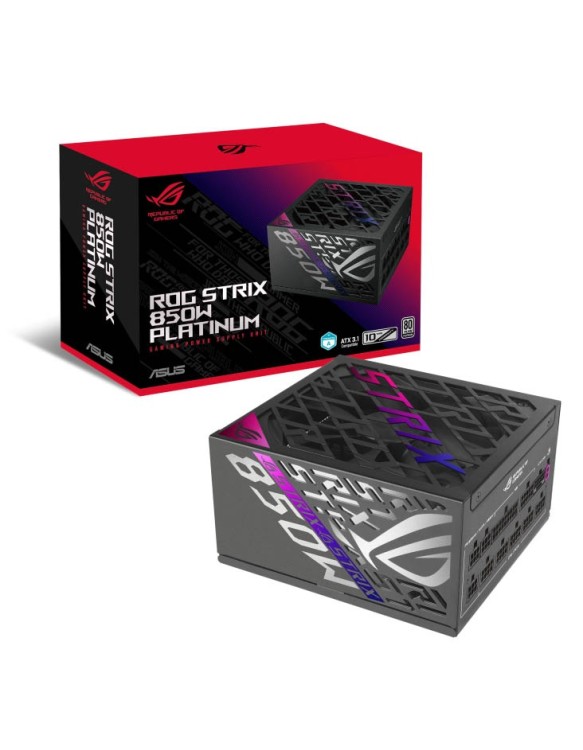 ASUS Power Supply ROG STRIX 80 PLUS Platinum Fully Modular ATX 3.1 PCIe 5.1 GaN MOSFETs Intelligent Voltage Stabilizer 850W Platinum Black ASUS Power Supply ROG STRIX 80 PLUS Platinum Fully Modular ATX 3.1 PCIe 5.1 GaN MOSFETs Intelligent Voltage Stabilizer 850W Platinum Black