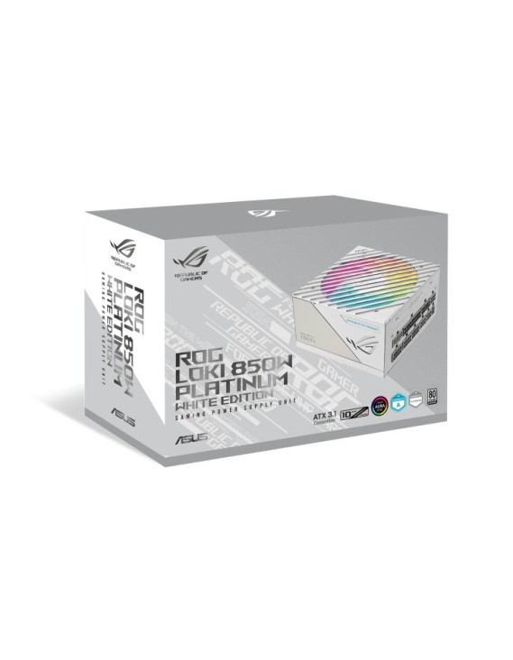 ASUS Power Supply ROG LOKI 80 PLUS Platinum Fully Modular ATX 3.0 PCIe 5.0 SFX-L 850W Platinum White Edition ASUS Power Supply ROG LOKI 80 PLUS Platinum Fully Modular ATX 3.0 PCIe 5.0 SFX-L 850W Platinum White Edition
