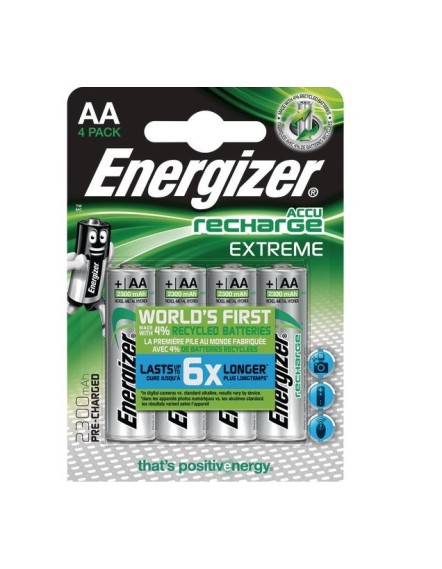 Energizer Batteries Rechargeable AA 2300 mAh (4pcs) Extreme