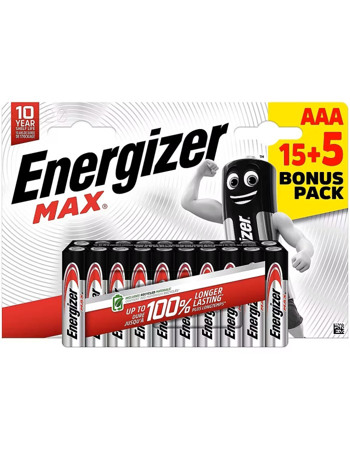 Energizer Batteries Alkaline AAA (20pcs) Alkaline MAX