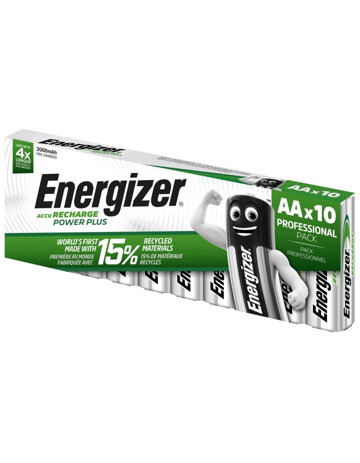 Energizer Batteries Rechargeable AA 2000 mAh (10pcs) Power Plus