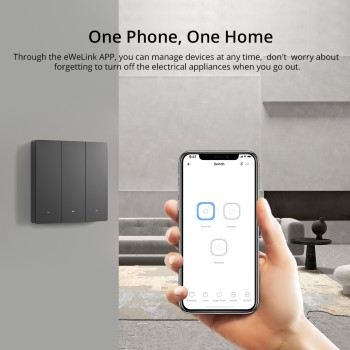 Sonoff M5UK2C WiFi Smart Wall Mechanical Switch 2-Button Grey Sonoff M5UK2C WiFi Smart Wall Mechanical Switch 2-Button Grey