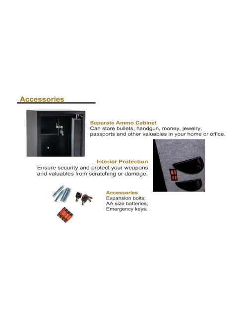 NETPRO Safe Box Gun Cabinet with Fingerprint, Code & Key 145x35x30cm NP-GSB
