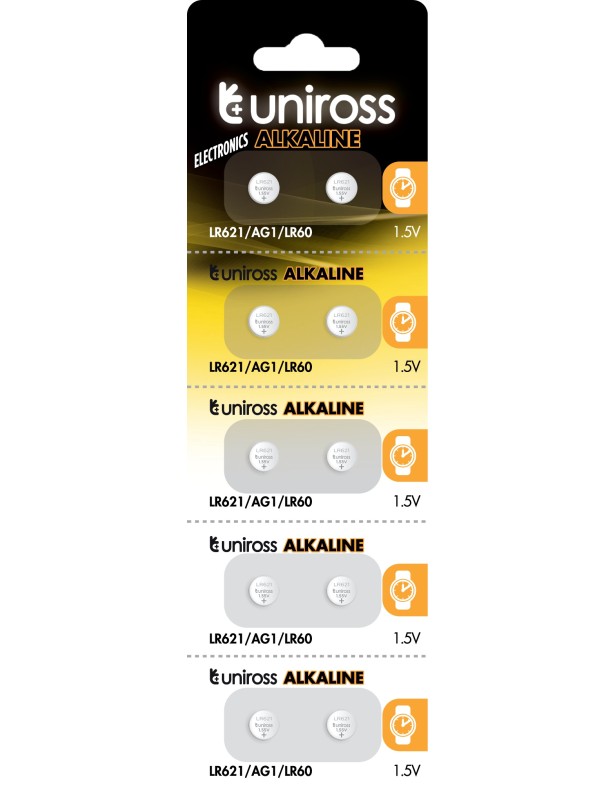 Uniross Alkaline-Coin LR621 AG1 LR60 Battery (10pack)
