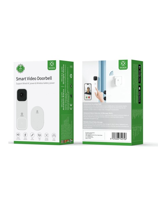 WOOX Video Doorbell & Chime 3MP R4331 White