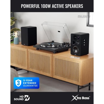 Majority Speakers Active D100X 100W 5'' 3-Way BT/USB/HDMI/DSP/Phono Black (pair)
