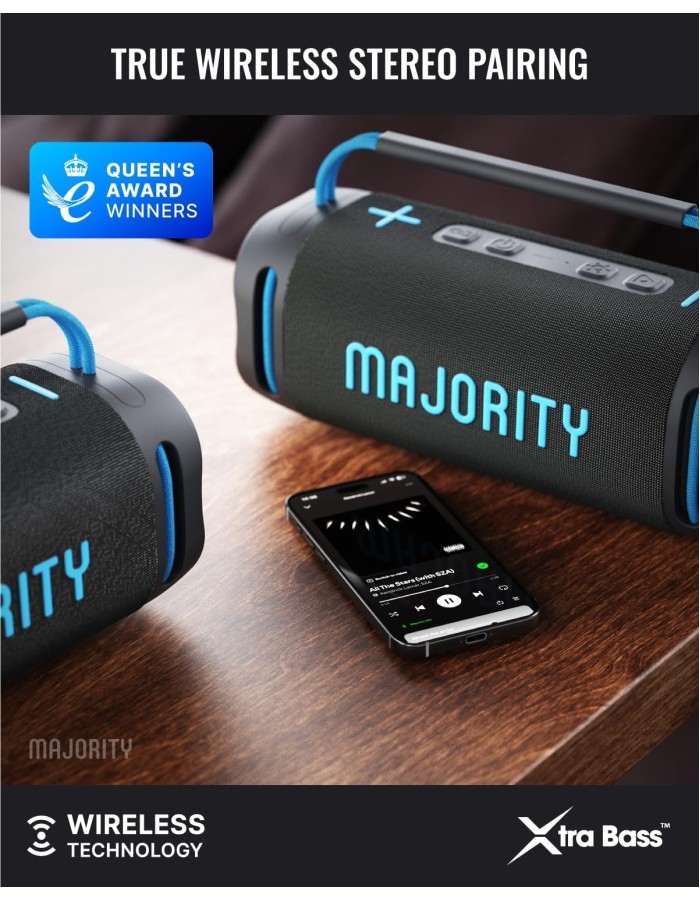 Majority Portable Speakers Move 4 IPX67 70W USB/AUX/SD/RGB UK