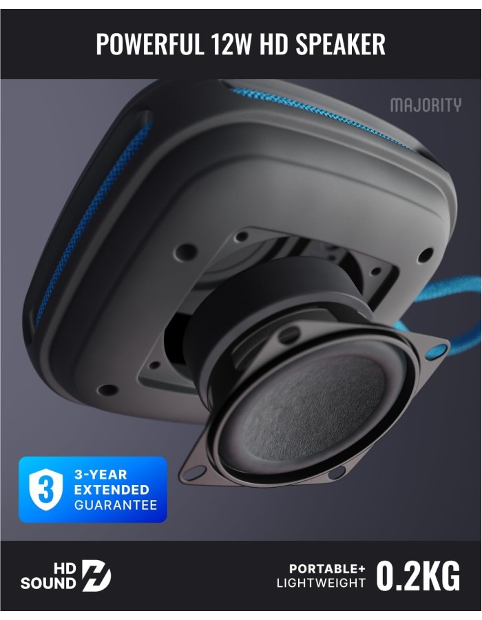 Majority Portable Speakers Move 1 IPX65 12W Rugged USB/AUX/SD UK