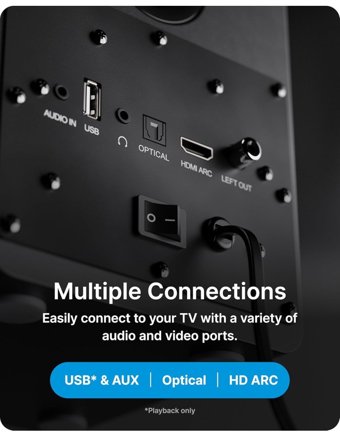 Majority Speakers Active D50X 60W 2.0 BT/USB/Optical/HDMI ARC Black (pair)