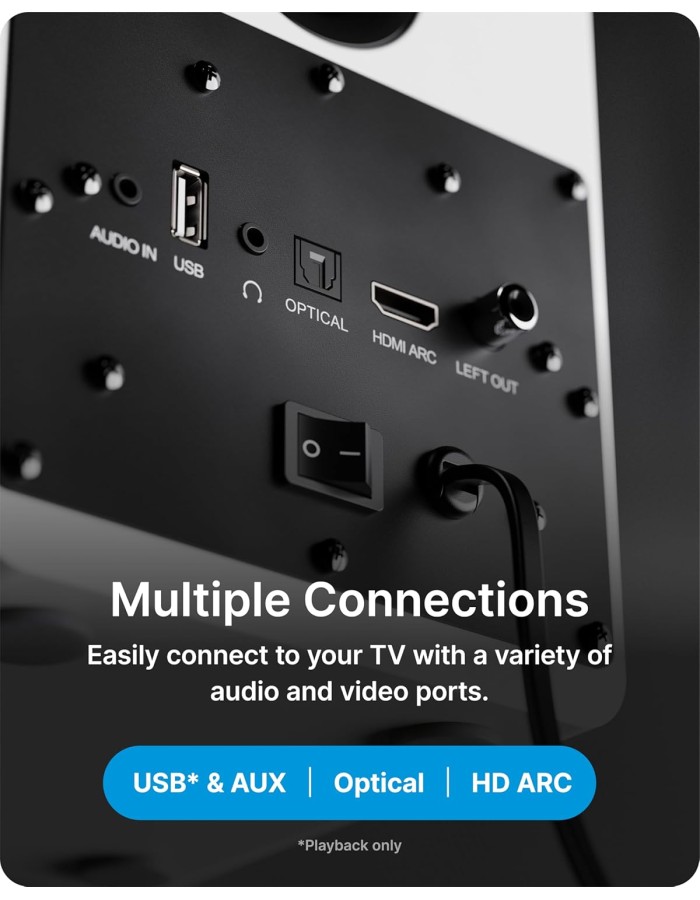Majority Speakers Active D50X 60W 2.0 BT/USB/Optical/HDMI ARC White (pair)