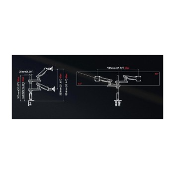 NBMounts D9C Monitor Desk Mount 2x Arms Heavy Duty