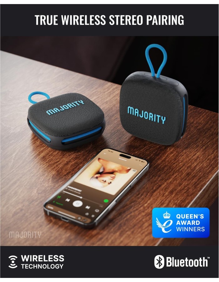 Majority Portable Speakers Move 1 IPX65 12W Rugged USB/AUX/SD UK
