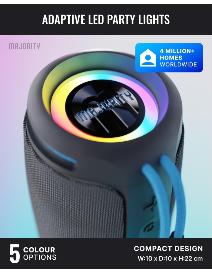 Majority Portable Speakers Move 3 IPX67 40W USB/AUX/SD/RGB UK