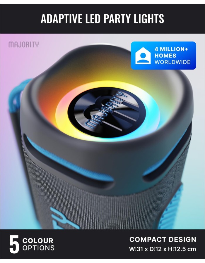 Majority Portable Speakers Move 4 IPX67 70W USB/AUX/SD/RGB UK
