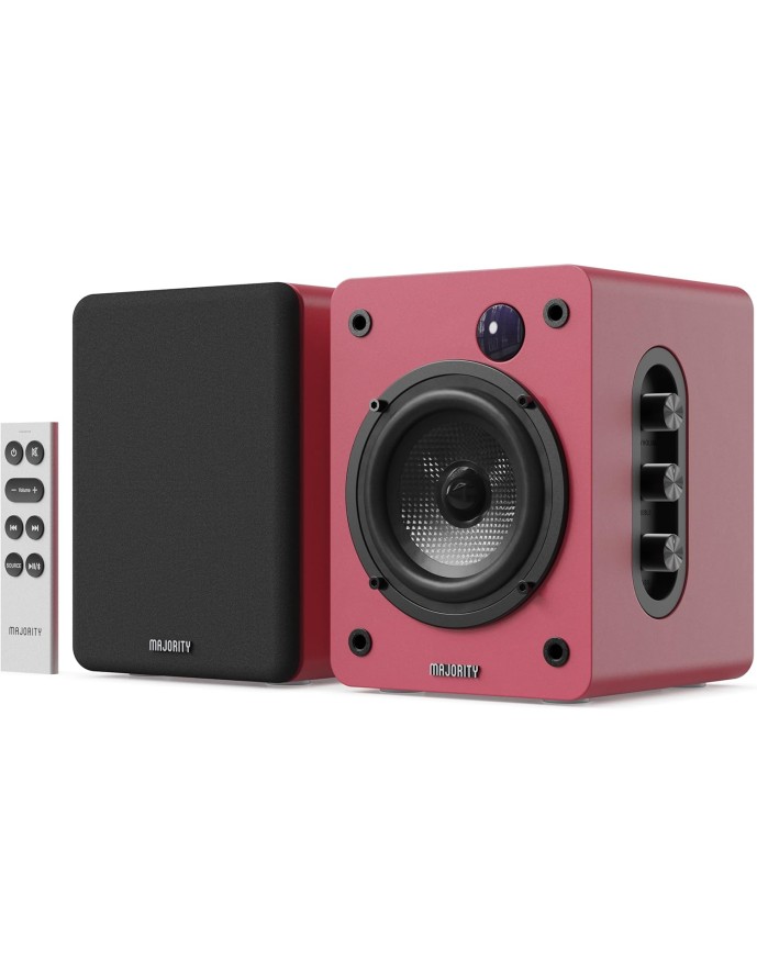 Majority Speakers Active D50X 60W 2.0 BT/USB/Optical/HDMI ARC Maroon (pair)