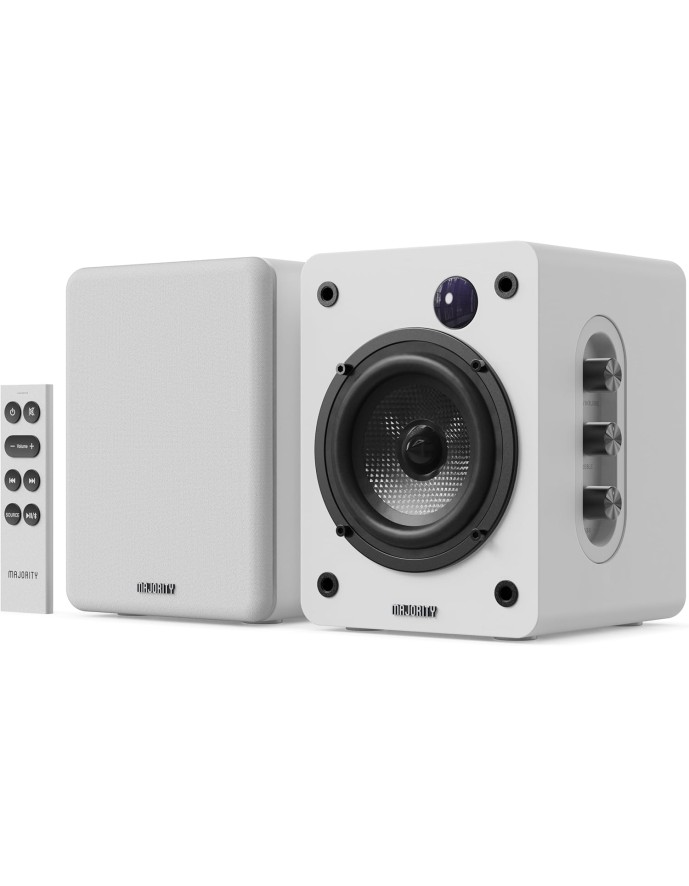 Majority Speakers Active D50X 60W 2.0 BT/USB/Optical/HDMI ARC White (pair)