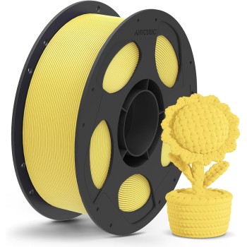 Anycubic PLA Matte Filament Yellow 1Kg. Ideal Usage: Architectural models, photography props (where glare must be avoided), artistic sculptures, busts, and low-stress display prototypes.