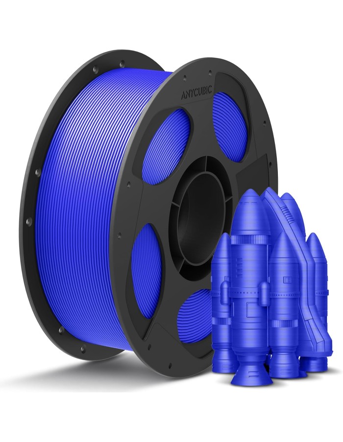 Anycubic PLA+ Filament Blue 1Kg. Ideal Usage: Functional prototypes, mechanical parts, durable household gadgets, and brackets or mounts that require more impact resistance than standard PLA can provide.