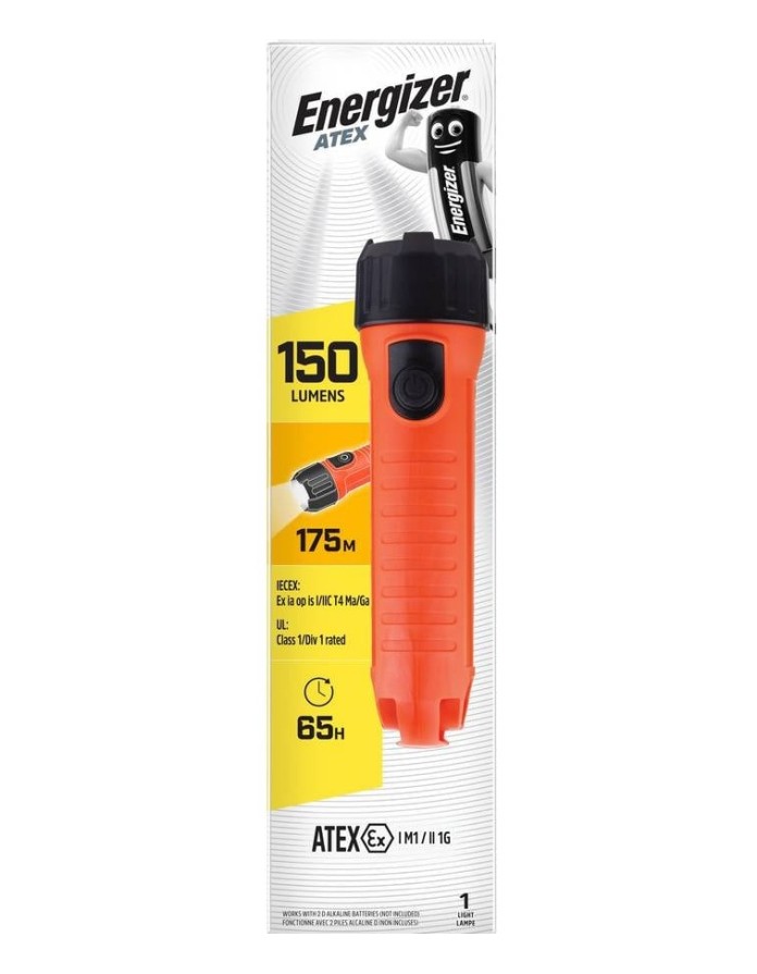 Energizer Light Torch 150 Lumens 65 Hrs & ATEX Certified - 2D ATEX Energizer Light Torch 150 Lumens 65 Hrs & ATEX Certified - 2D ATEX