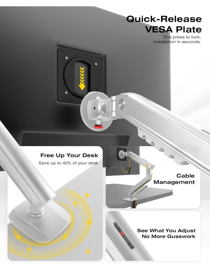 NBMounts SmooVex A5-XS Single Arm Monitor Desk Mount with Mechanical Spring NBMounts SmooVex A5-XS Single Arm Monitor Desk Mount with Mechanical Spring