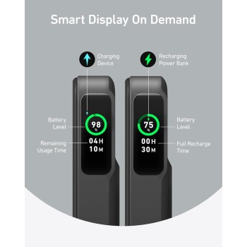 Anker Mobile Powerbank Wireless 10000 15W Smart Display Qi2 MagGo Black