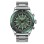 HiFuture GO PRO2 Silver Green Luxury Swiss-Inspired Elegance Stainless Steel SmartWatch with AMOLED Display, 10 Day Battery, 1ATM