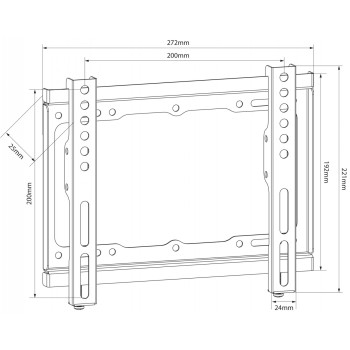 AV:link SF201 Fixed TV Wall Bracket 200x200 129.540UK