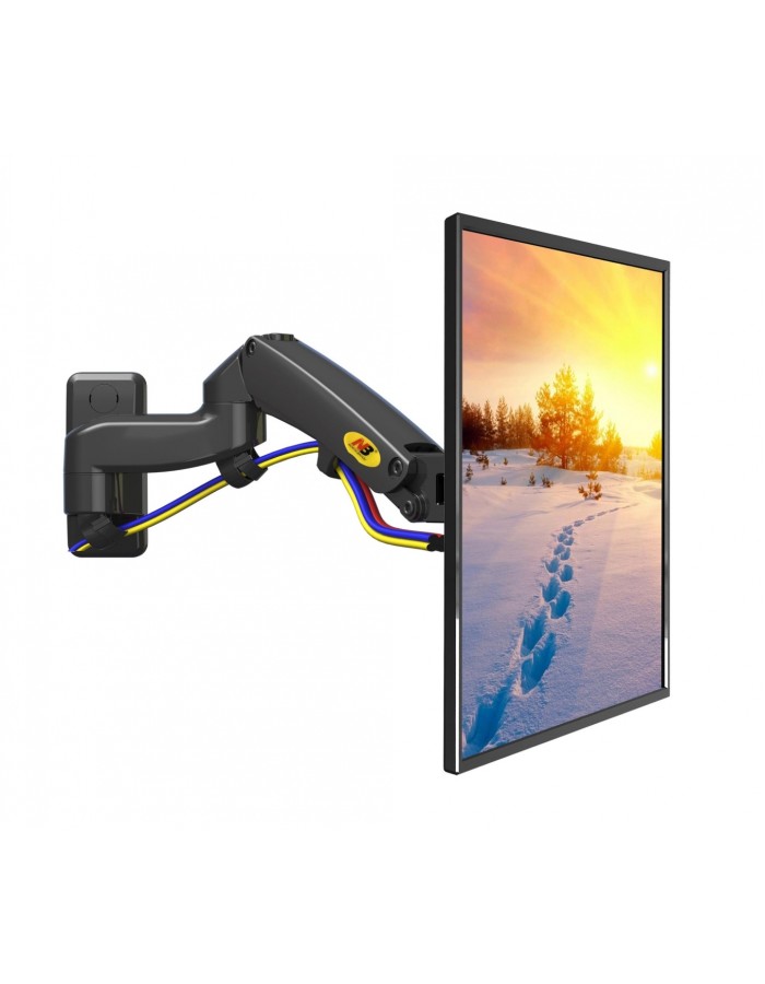 NBmounts F150 Gas Strut Wall Mount Dual Arm 10x10 360 degree rotation Black