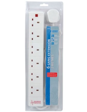 Mercury 6 Gang with Surge protection 2m 429.776UK Mercury 6 Gang with Surge protection 2m 429.776UK