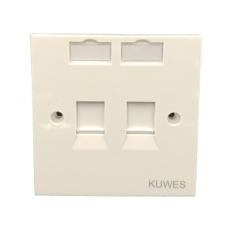 Kuwes UK Double Outlet Faceplate 86x86mm